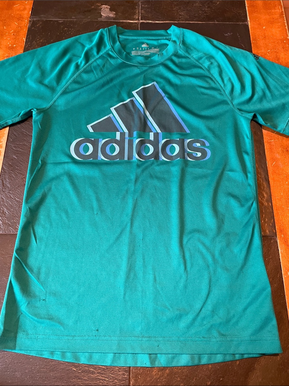 adidas Teal Short Sleeve Logo Tee